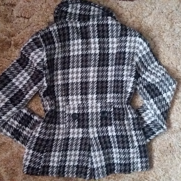 Suzy Shier Fall Winter Houndstooth Plaid Coat - Picture 6 of 6